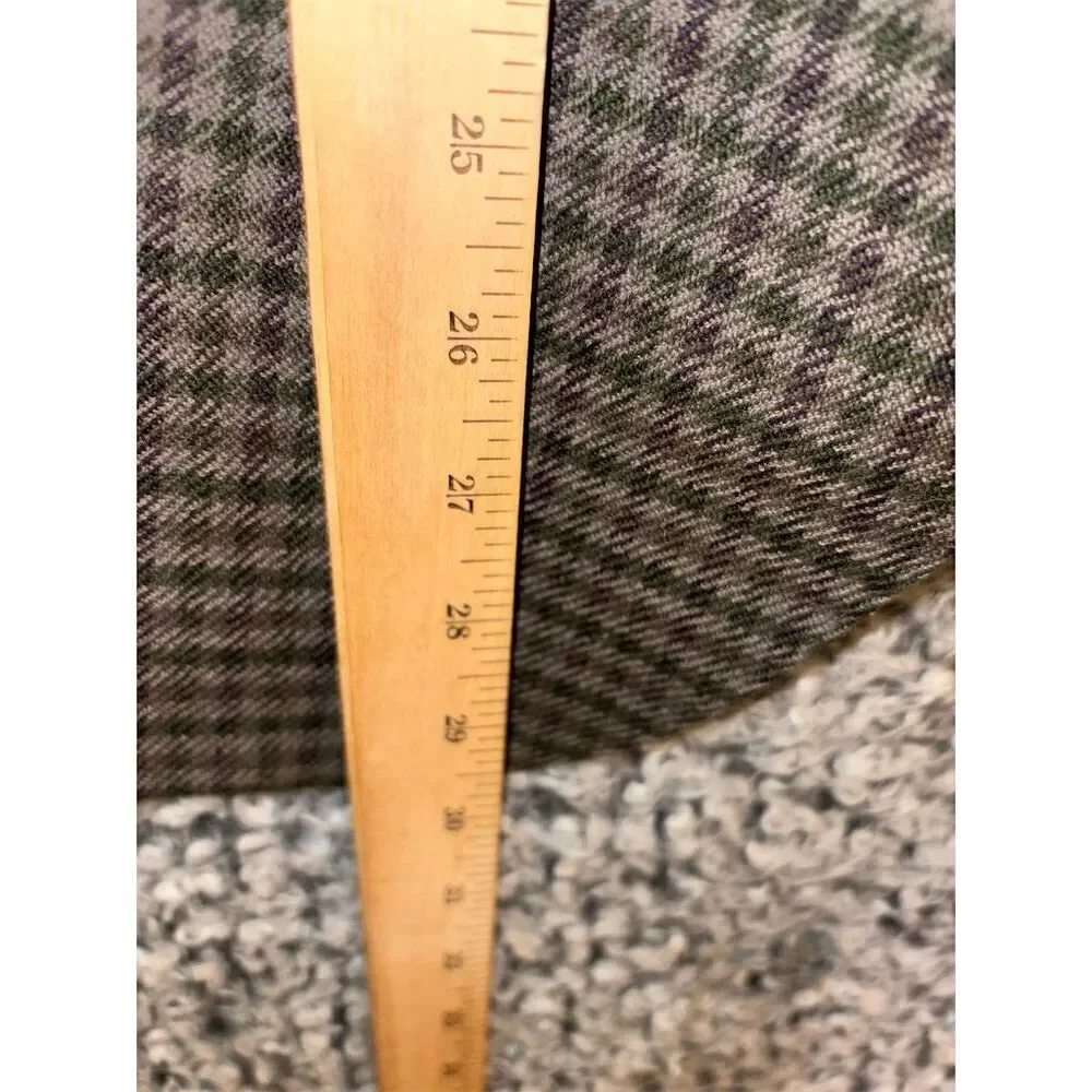 VESMODA Men's Vintage Wool Overcoat Brown Check Size 52